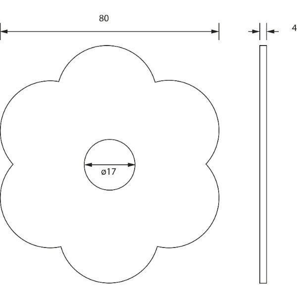 Zierrosette (Pfettenscheibe) ø 80x4 mm, Bohr-ø 17 mm, schwarz pulverbesch. (B)