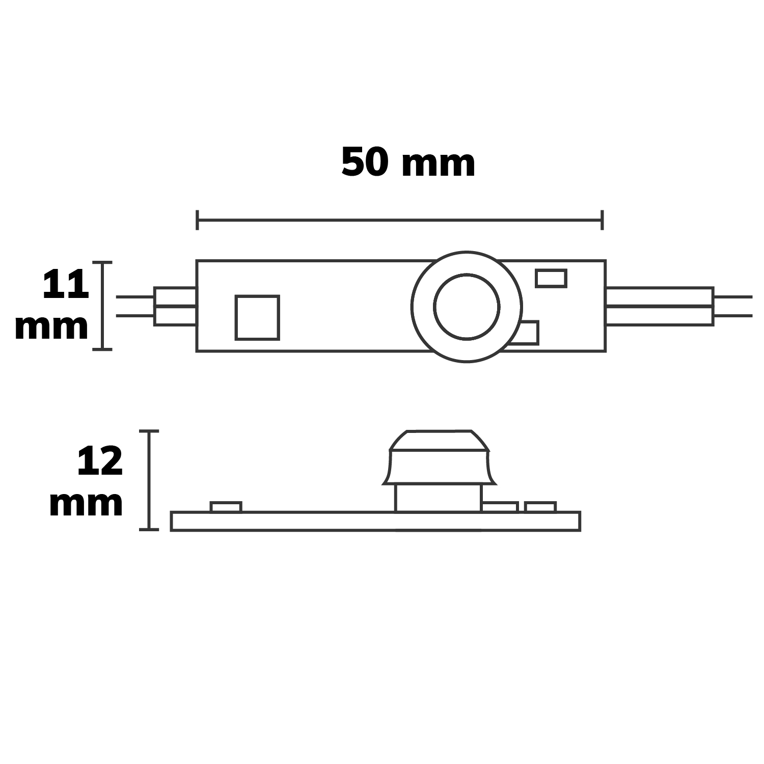 ISOLED Mini PIR Bewegungssensor zum Einbau in LED-Lichtprofile 12-24V DC 3A