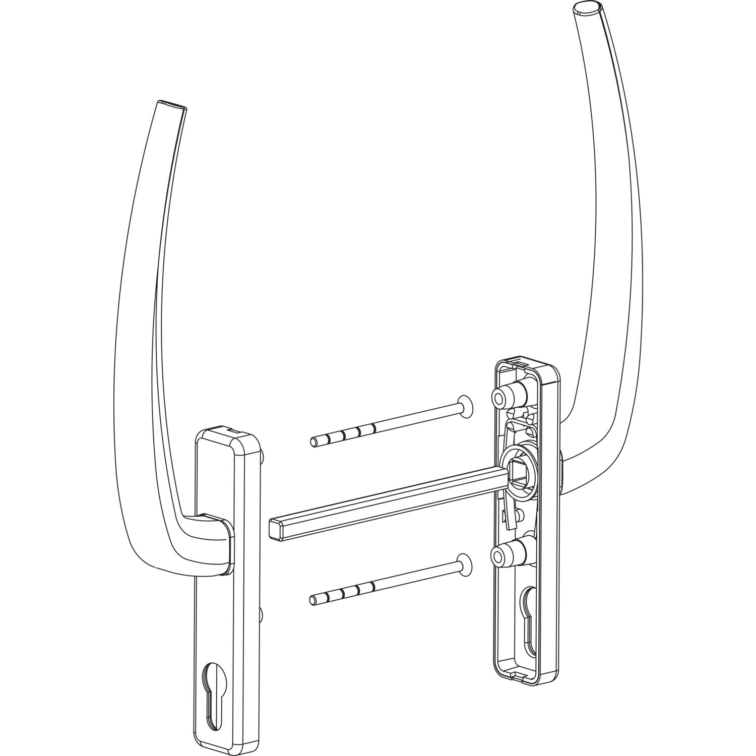 HAUTAU ATRIUM HS Griffgarnitur Profilzylinder innen/außen Türstärke 68-92mm Alu silber eloxiert