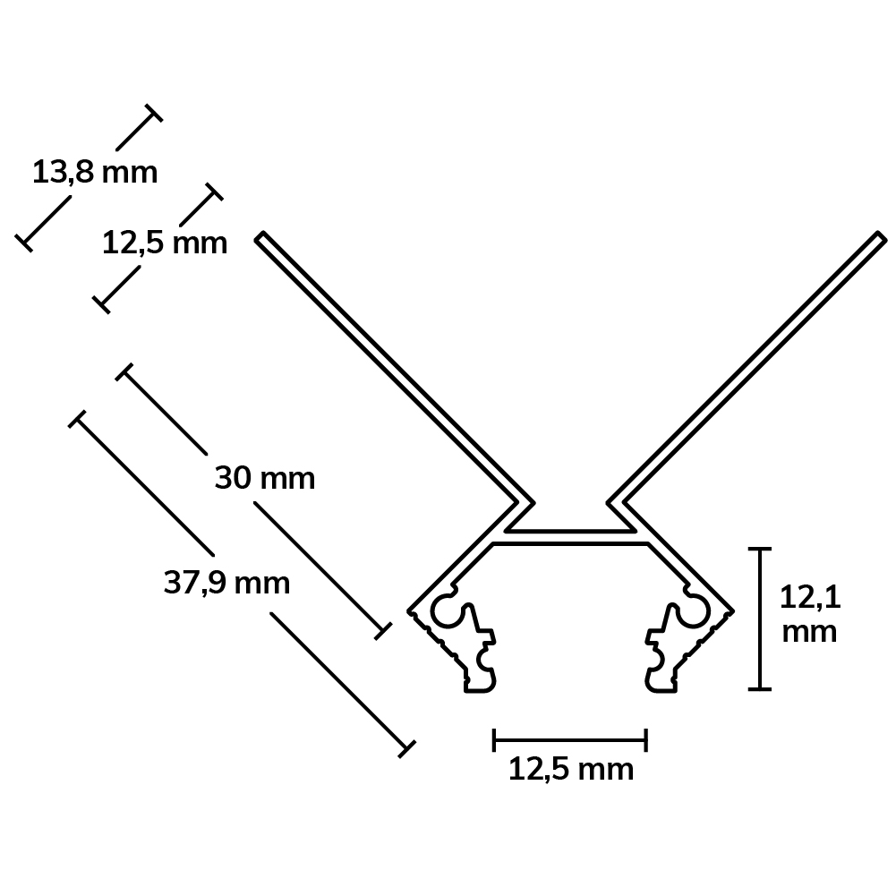 ISOLED LED Trockenbauprofil Ausseneck 200cm
