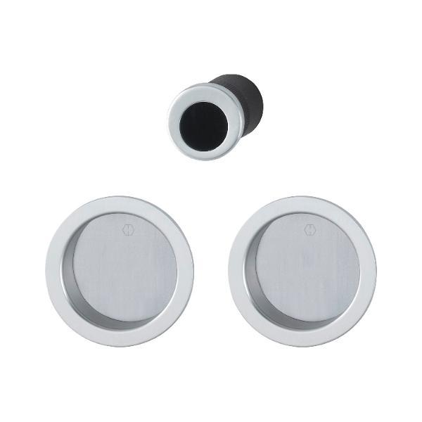 Hoppe HOPPE Schiebetürmuschel Set 4920 - BL, runde Rosette, Alu verchromt satiniert