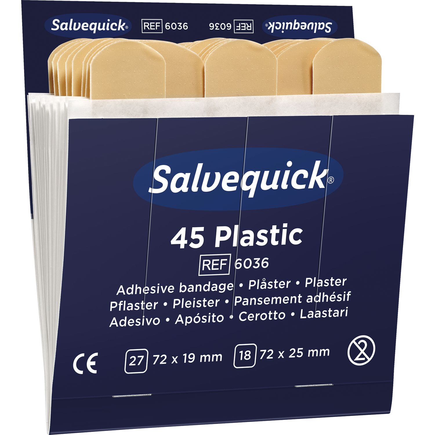 Cederroth SALVEQUICK Wasserabweisende Pflaster REF 6036 zu Spender - 270 Stück