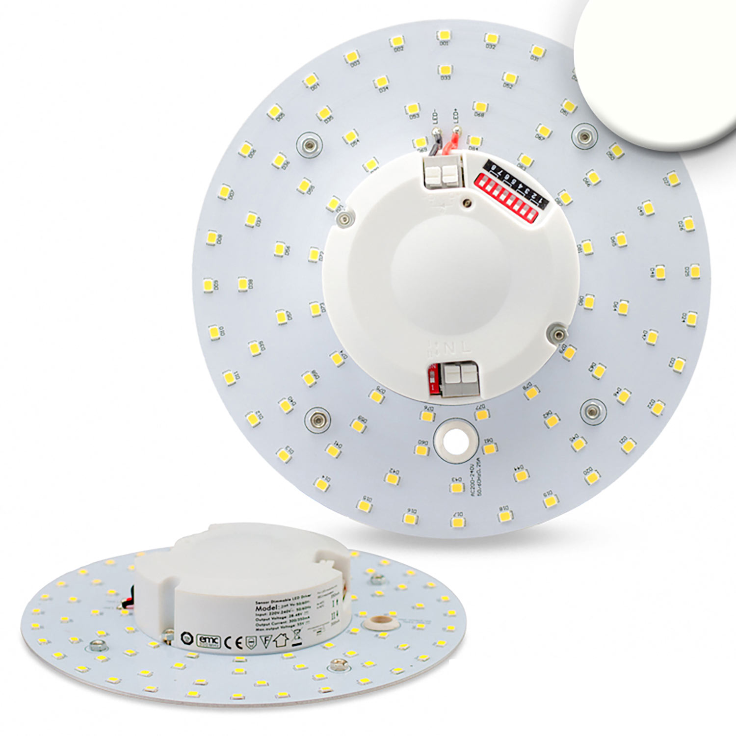 ISOLED LED Umrüstplatine 160mm 14W neutralweiß mit Haltemagnet und HF-Bewegungssensor