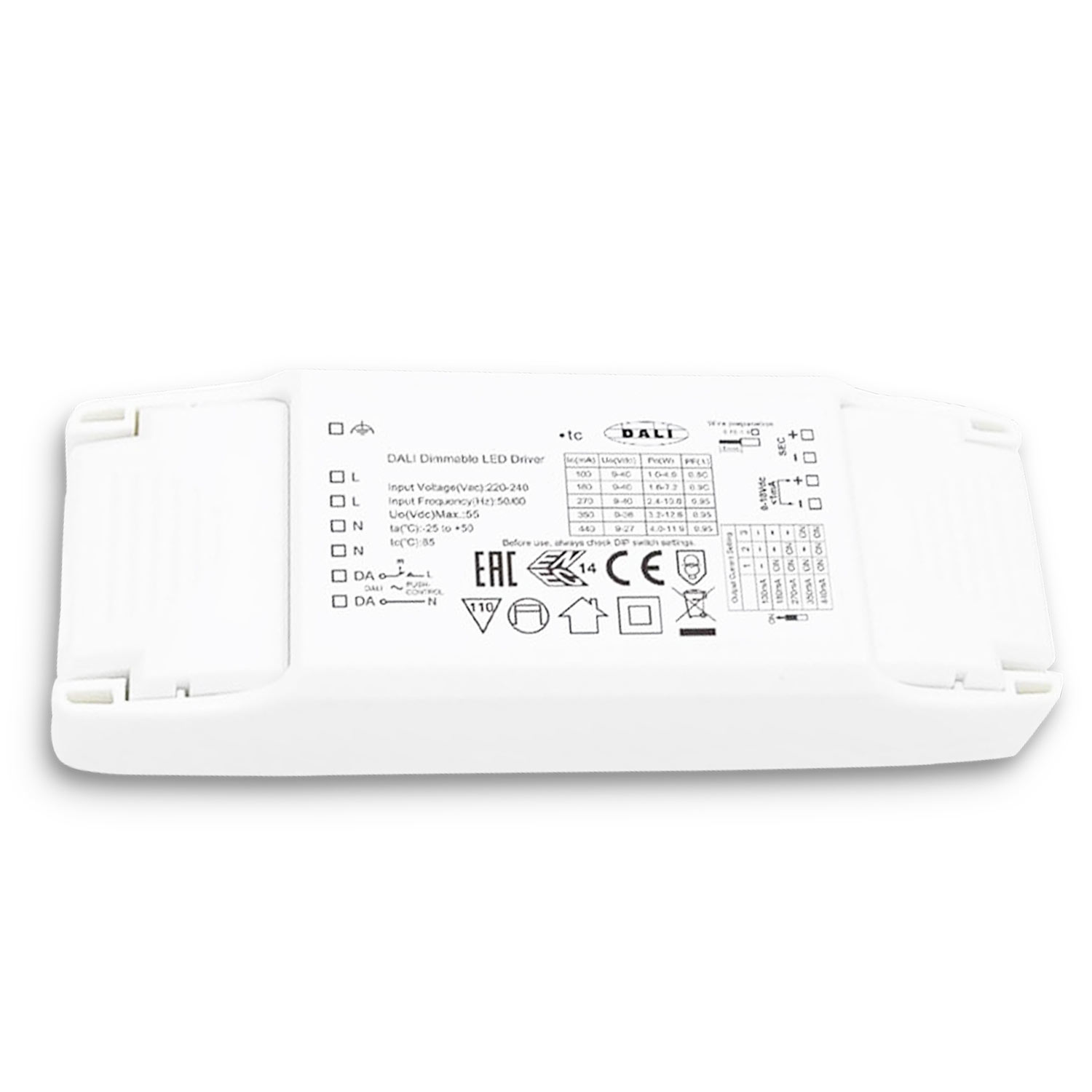 ISOLED LED Konstantstrom Trafo 100/180/270/350/440mA 10W Push/1-10V/DALI dimmbar