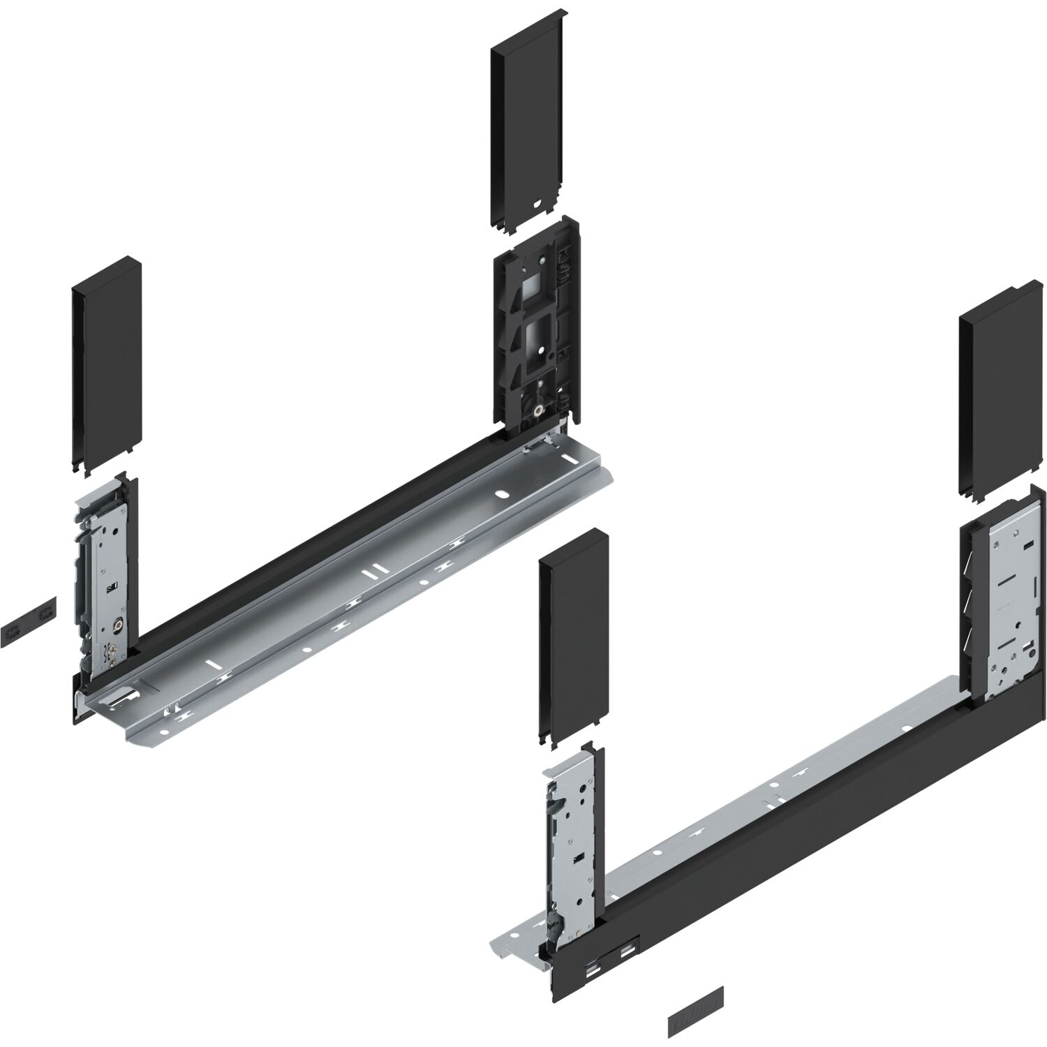 blum LEGRABOX free, Zarge Höhe C, NL 450, Carbonschwarz-matt