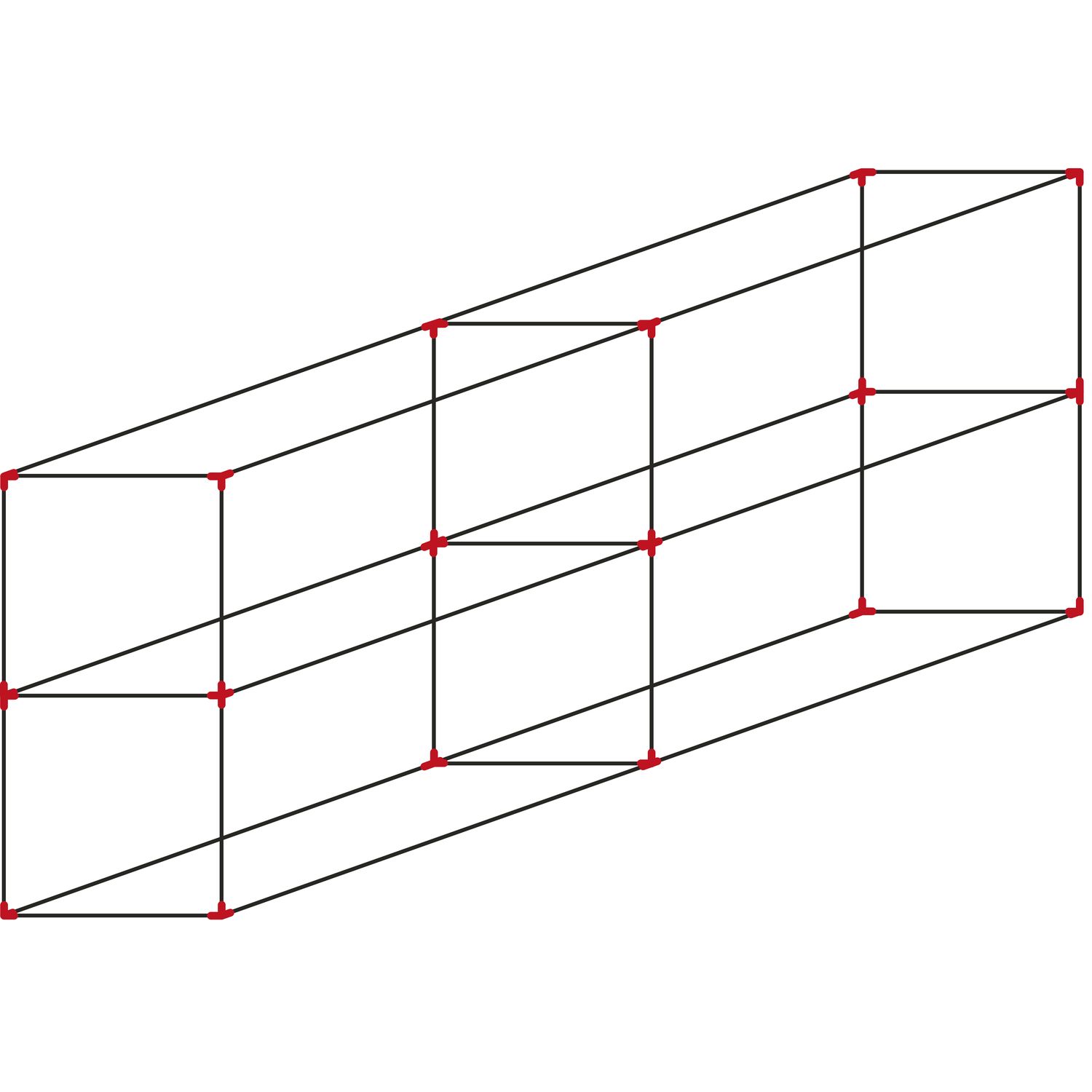 SCHÜCO ALUMIS Smartcube Eckknoten-Set hängend 4-fach schwarz
