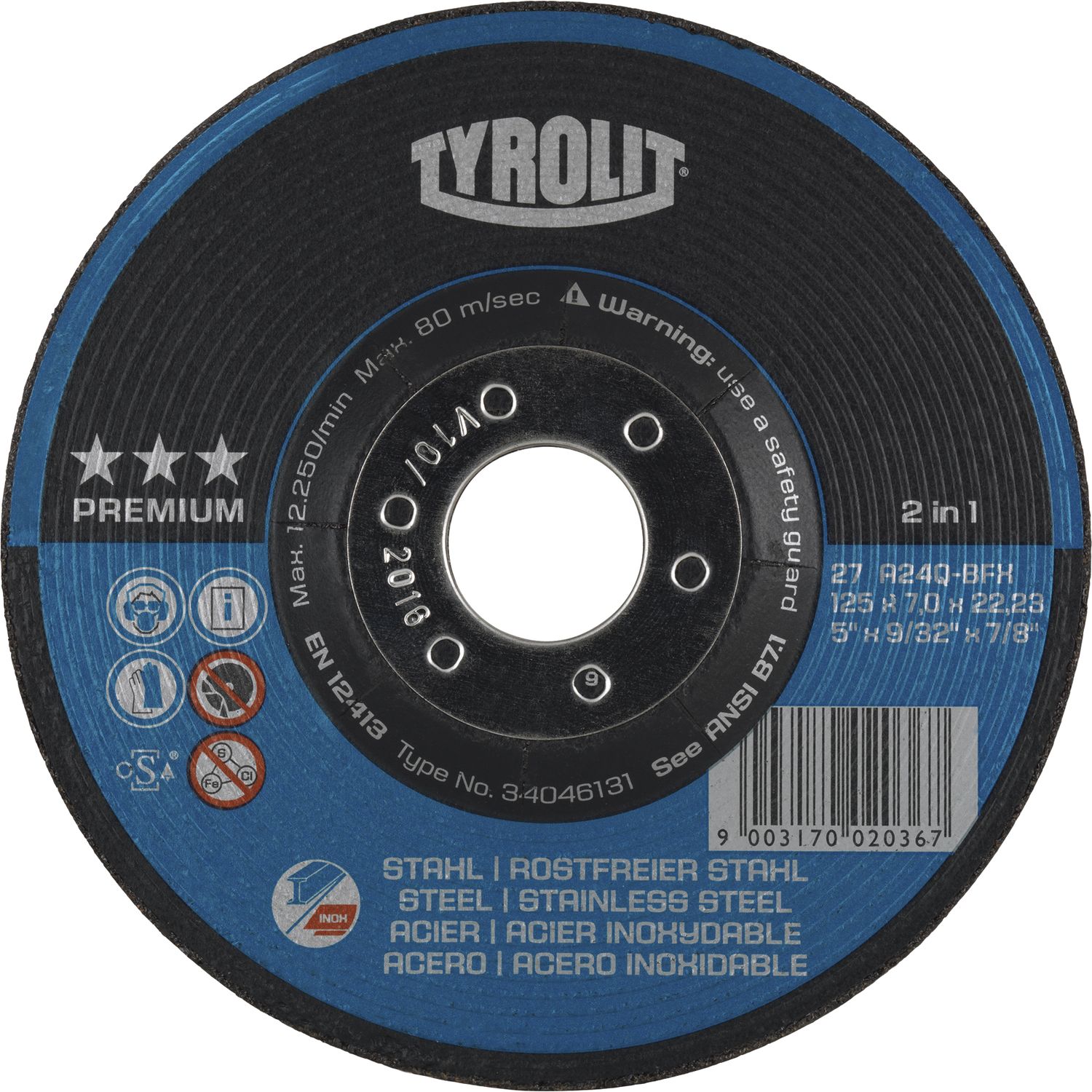 Tyrolit Schruppscheibe Premium***gekröpfte Form 178 x 7 mm 2in1