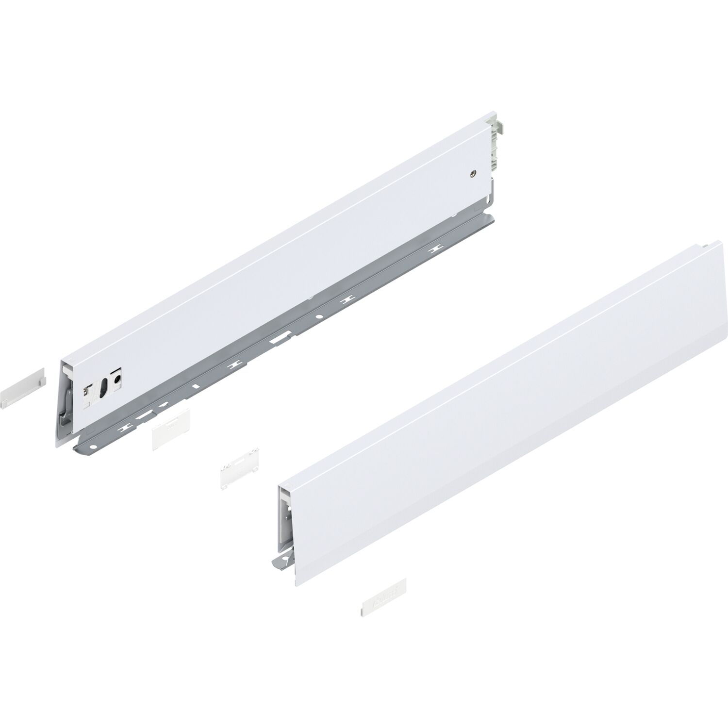 blum MERIVOBOX SET Höhe E-Boxcover, BLUMOTION B, 40kg, NL 550, Seidenweiß