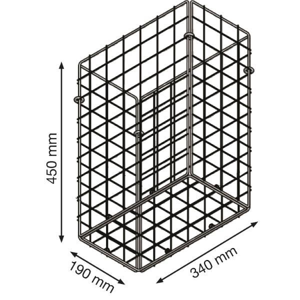 PROOX Abfalldrahtkorb PU-265 ONE pure 340 x 450 x 190 mm Edelstahl
