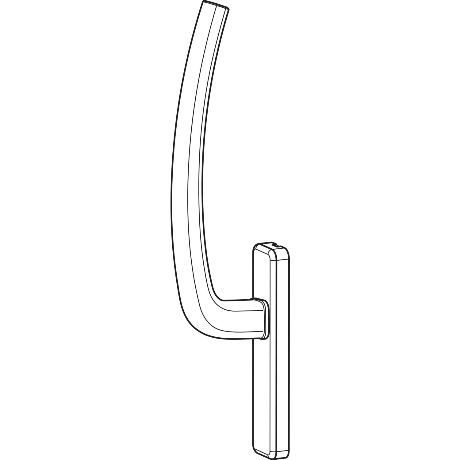HAUTAU ATRIUM HS Griff innen ohne Vierkantstift Aluminium weiß RAL 9016