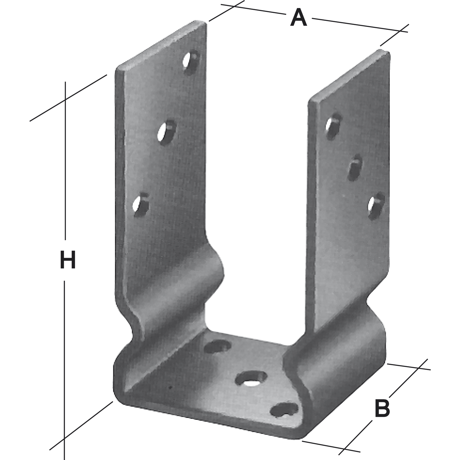 Pfostenlasche U-Form 81 mm feuerverzinkt