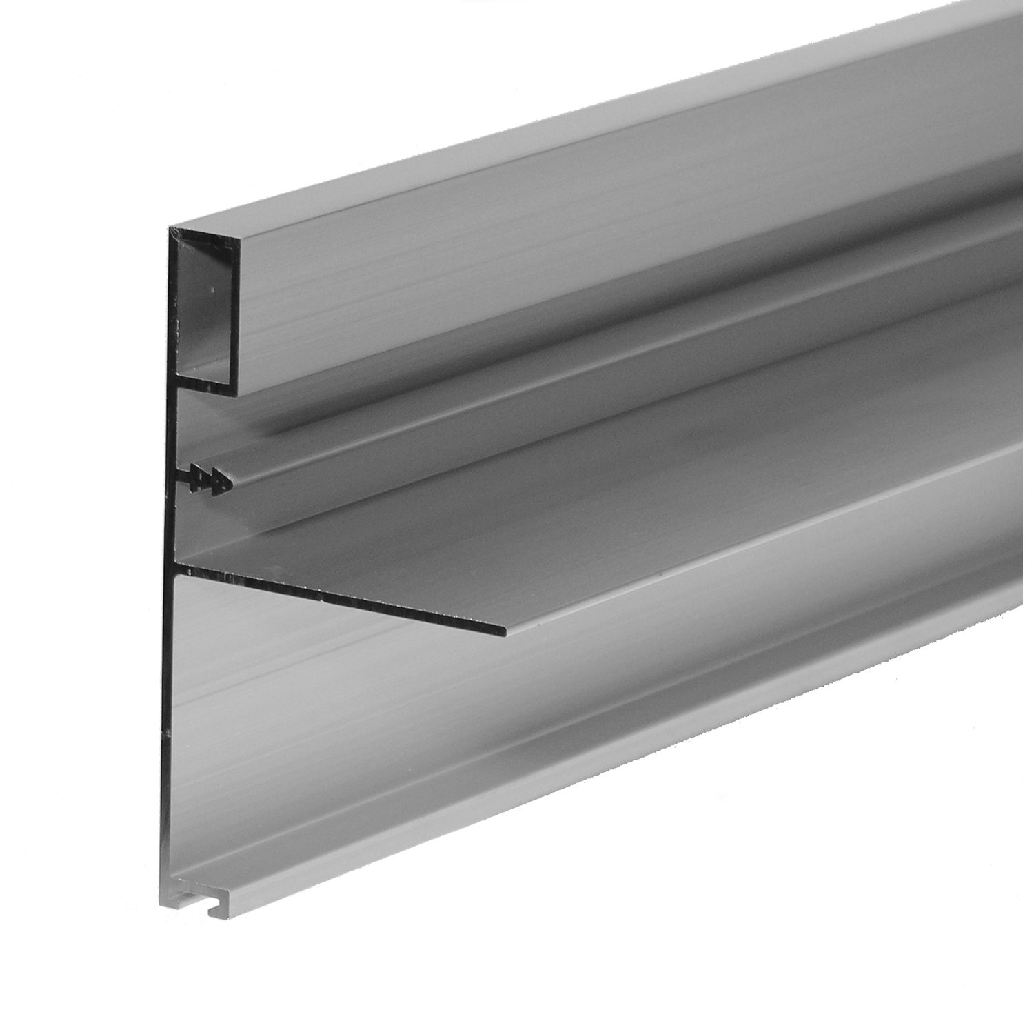 Cinetto Griffleiste zum Einnuten breit, 2600 mm, Aluminium silber eloxiert