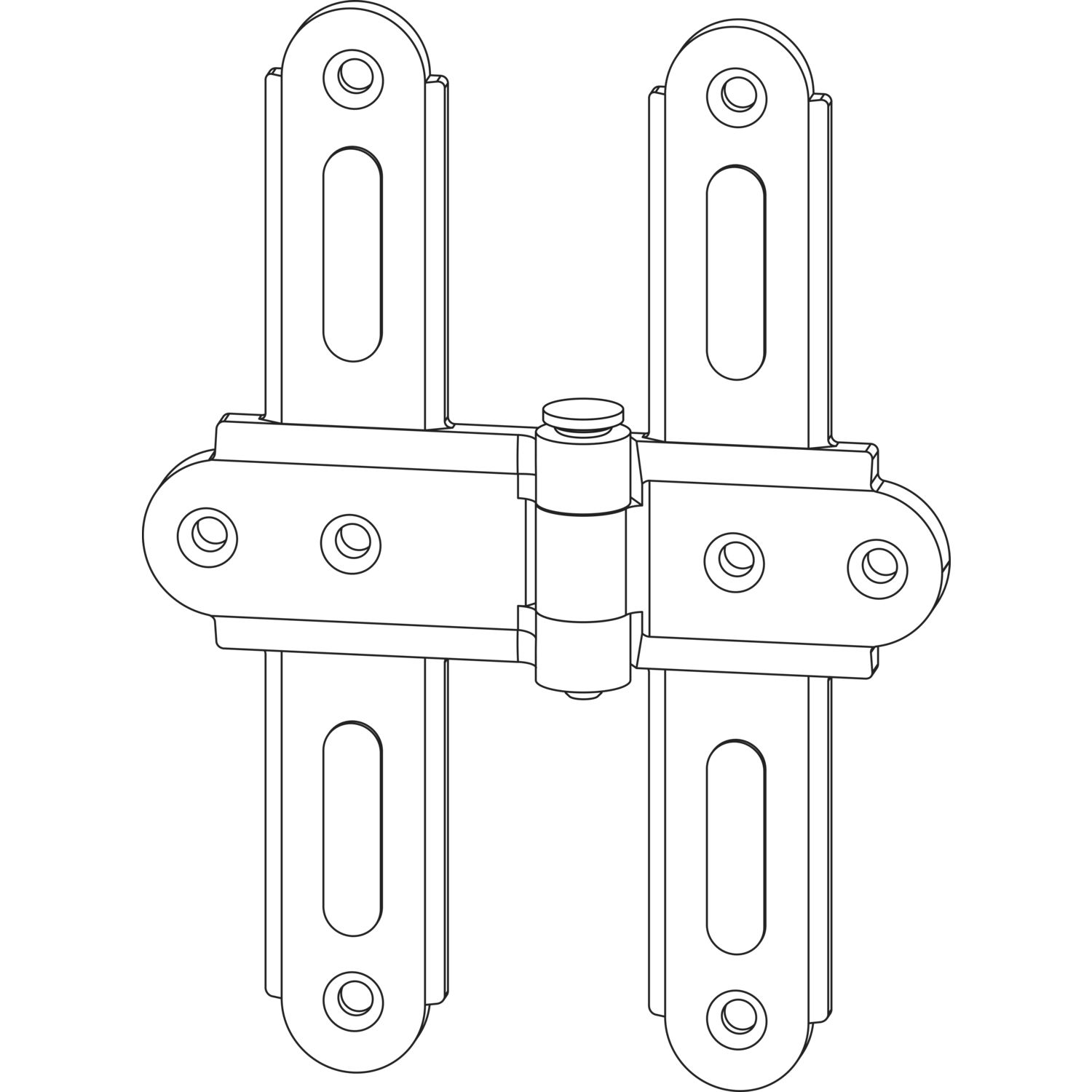 Maco #14092 Rustico Ladenmittelkreuzband Versatz 0-25mm Abstand 13mm schwarz