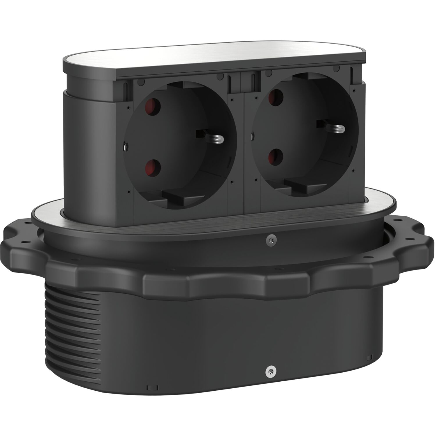 Steckdosenelement Piccolino 2 Stk. Schukosteckdosen, Edelstahl