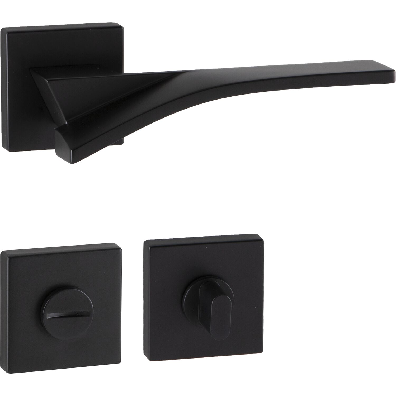 ninka MARCHESI Drückergarnitur TABOR auf Rosette WC, 38-45 mm, Zamak schwarz matt