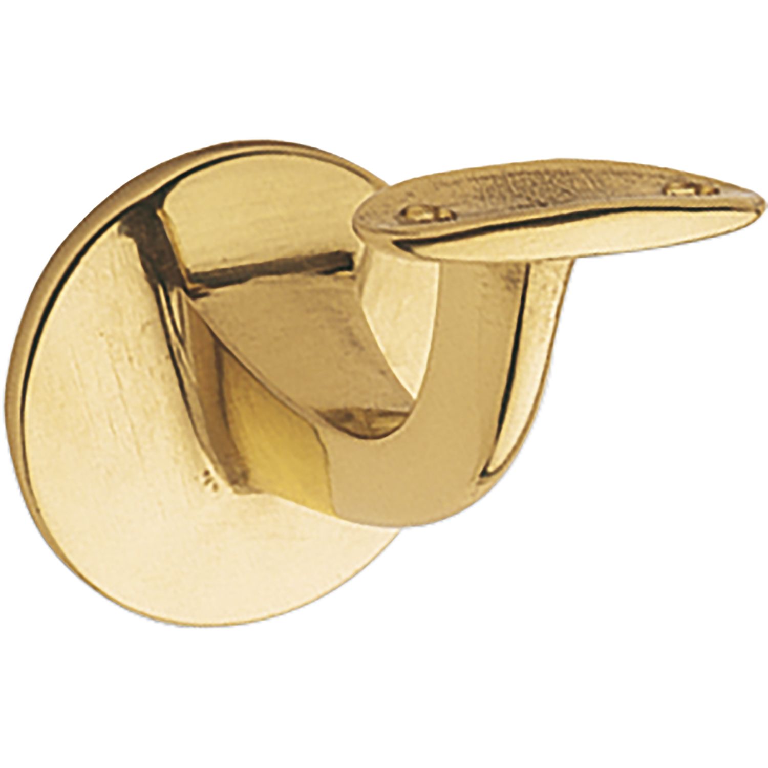 Marchesi Handlaufträger mit gewölbter Auflage, Wandabstand 65mm, Messing poliert