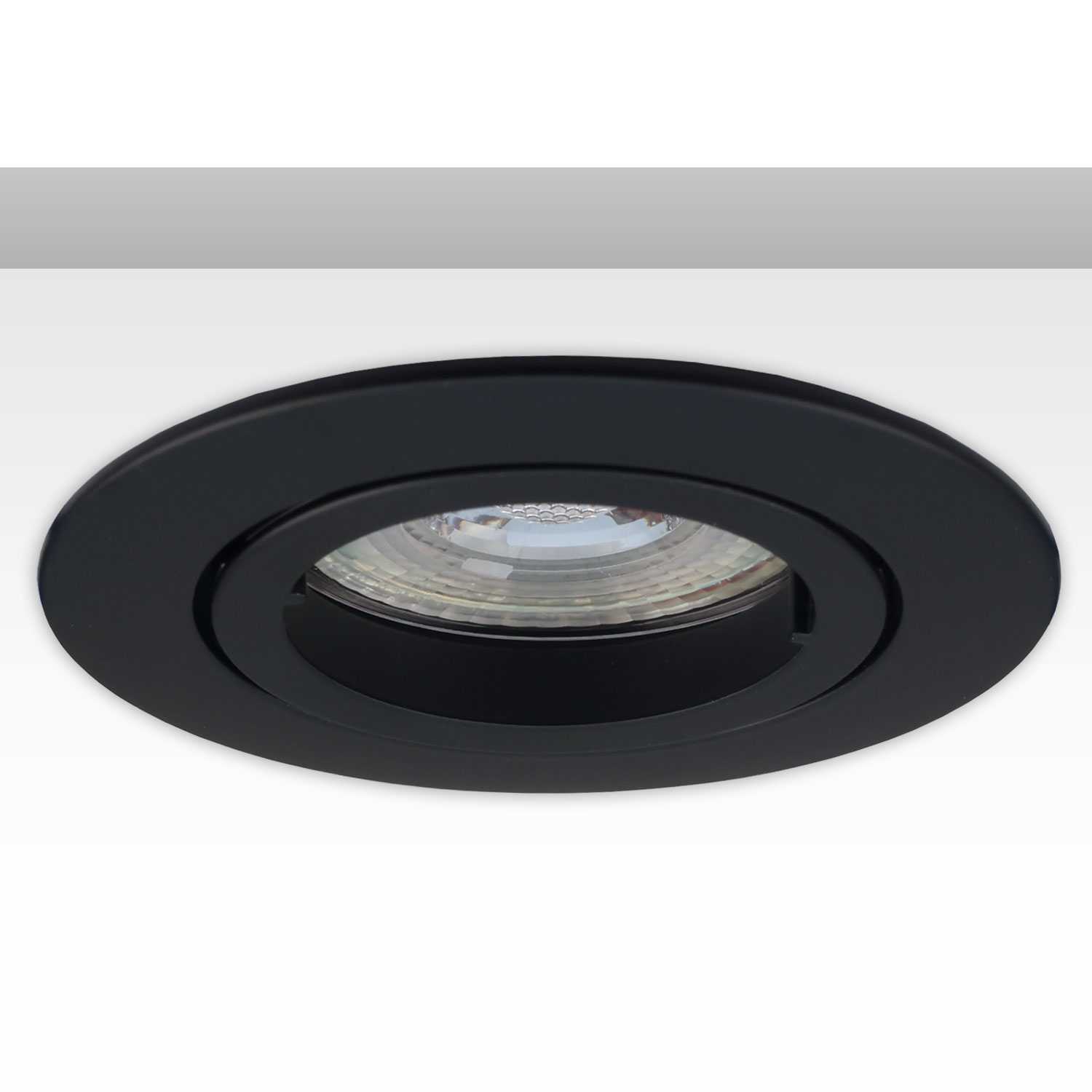 ISOLED Einbaurahmen rund Loch 68mm Alu schwarz für GU10/MR16 Spots