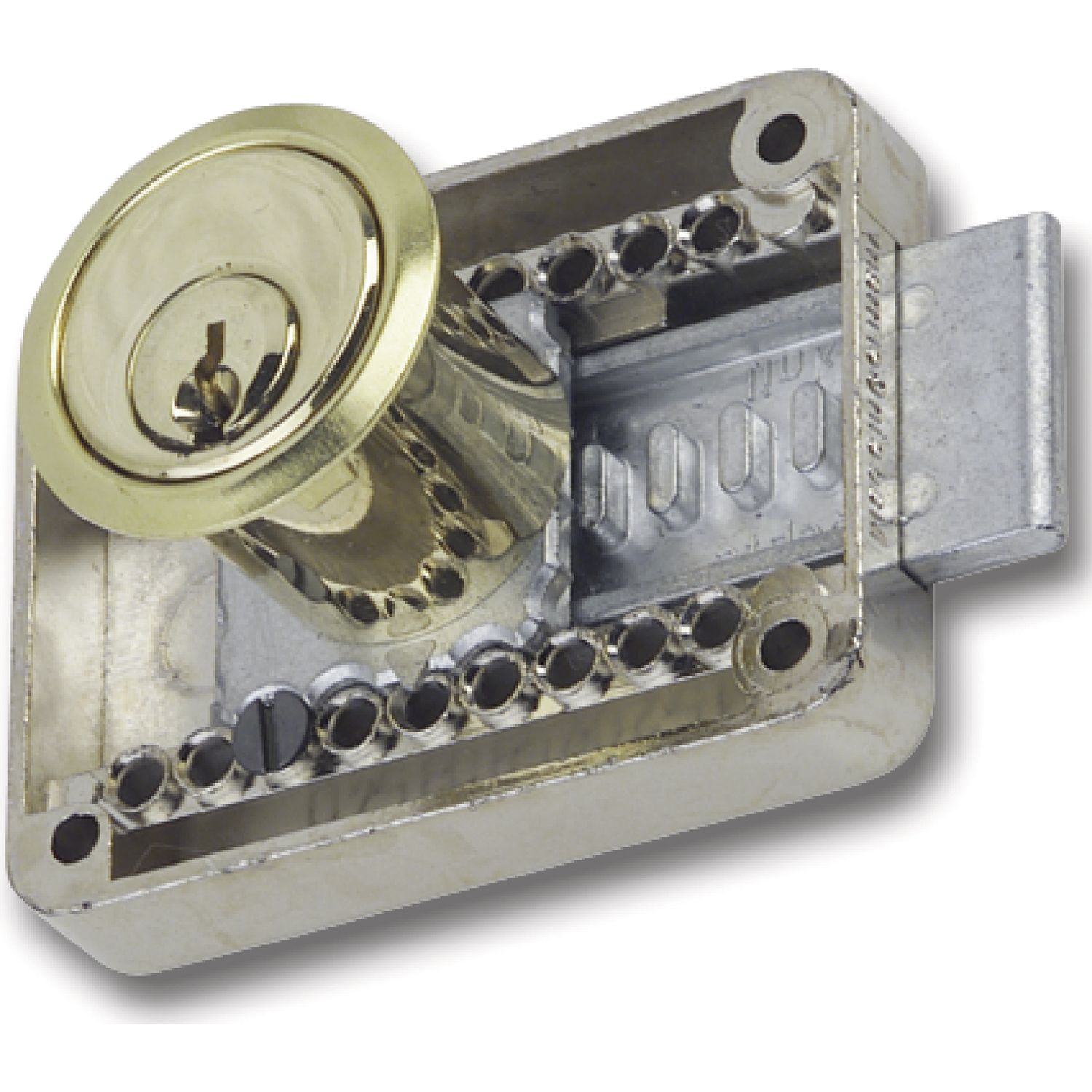 JuNie 2828 Zylinder-Kastenschloss verschiedensperrend Zylinder Messing poliert