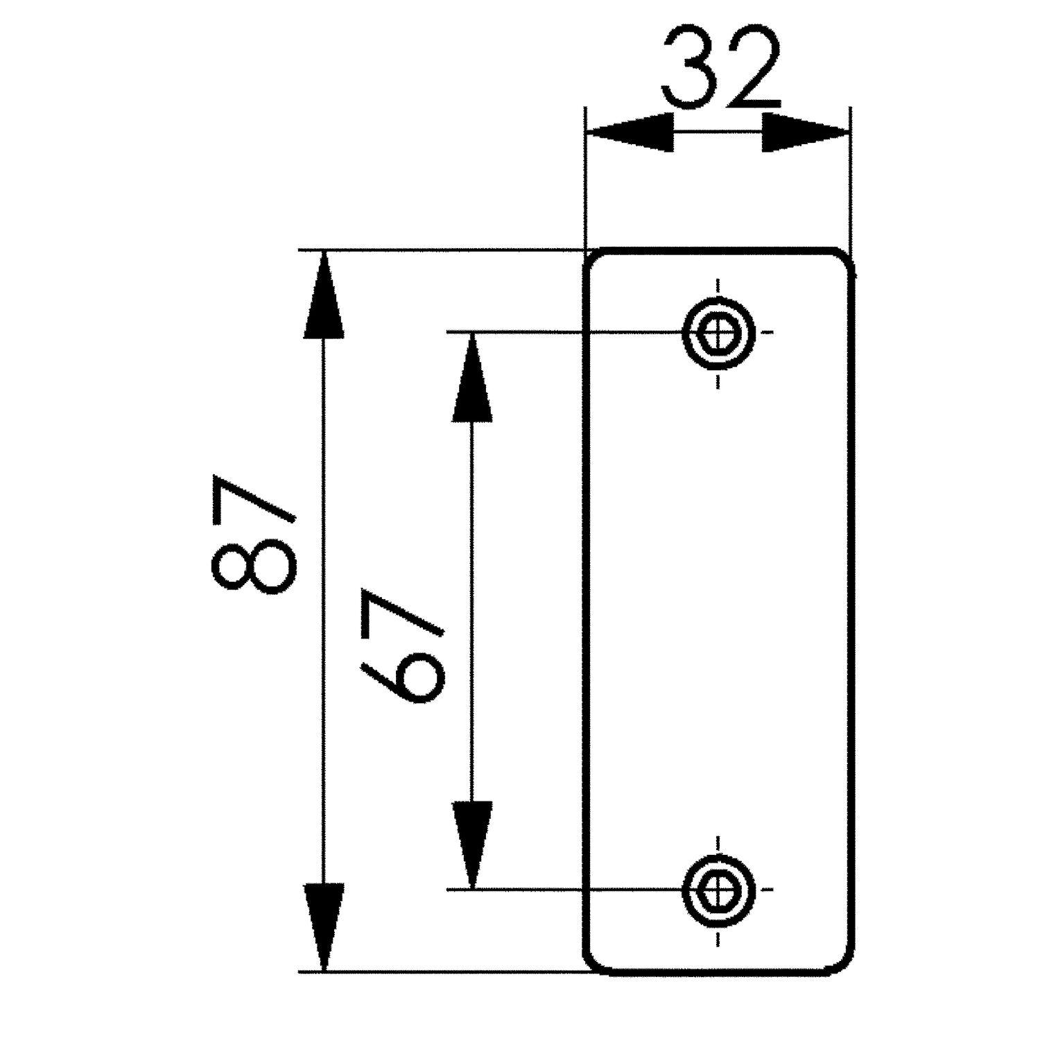 AMF Blindrosette 426, eckig, 87 x 32 x 6 mm, Edelstahl