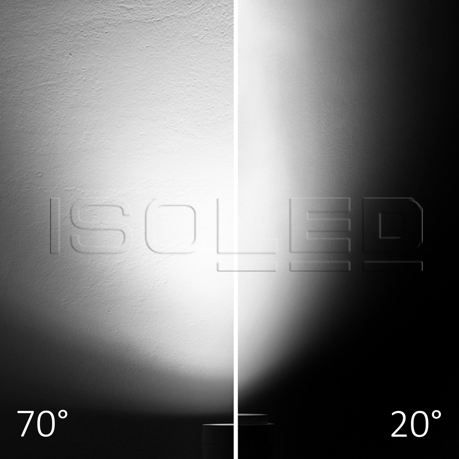 ISOLED 3-Phasen Schienen-Strahler fokussierbar 42W 20°-70° schwarz matt 4000K CRI92