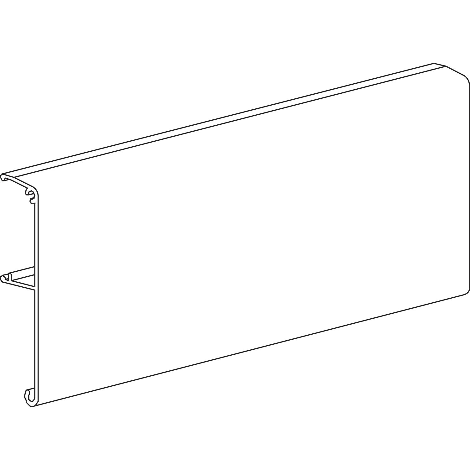 terno TERNO Clipblende 1380 schmal für Holz L=3000 mm auf Maß silber (250 mm)