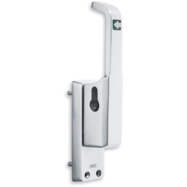 Fuhr Türtreibriegel aufliegend Pfeil, schwer sperrbar, links, Hub 23 mm, silber elox.