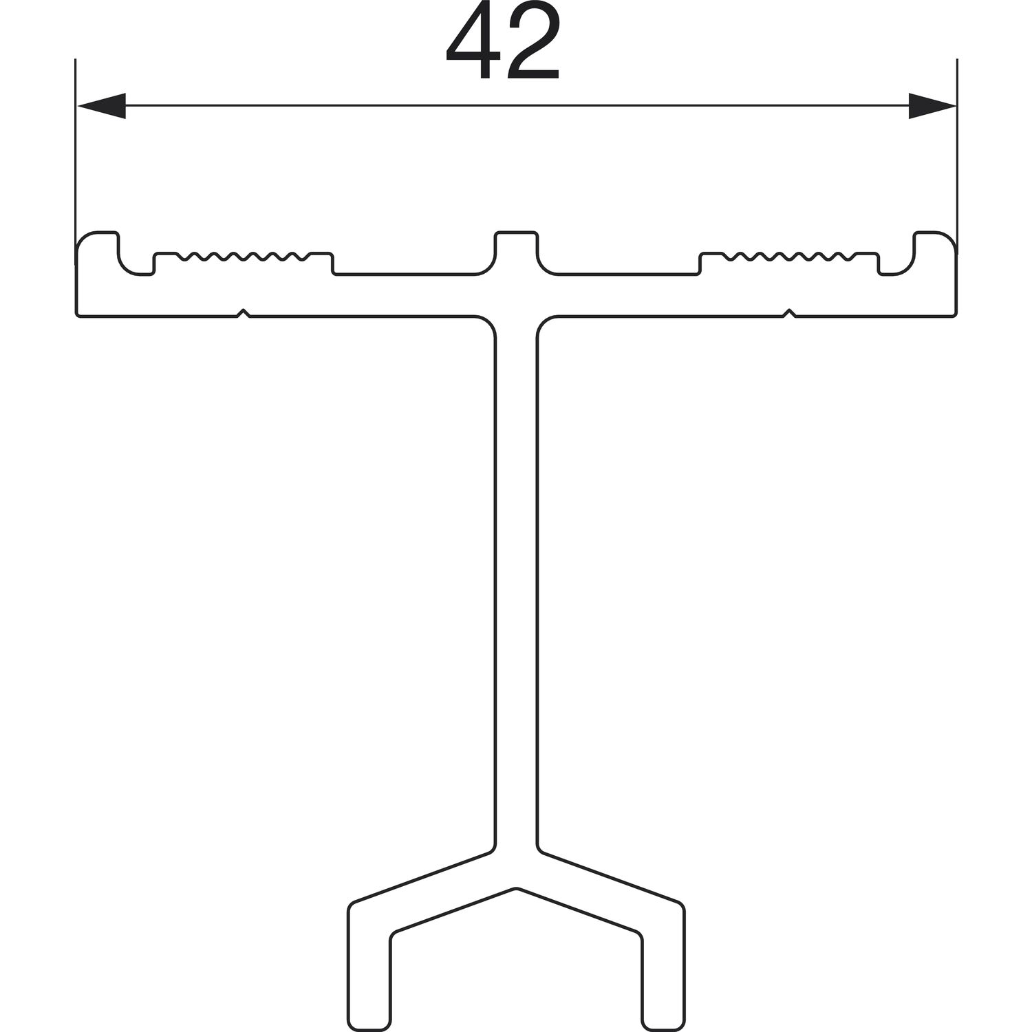 HAUTAU ATRIUM HS Führungsschiene Nr. 3, L=6500 mm, Alu silber eloxiert