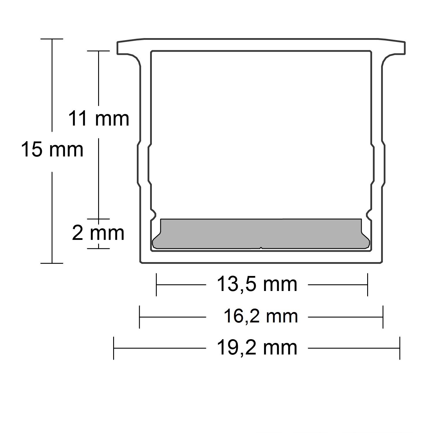 ISOLED Abdeckung COVER21 opal/satiniert IP54 200cm für Profil SURF16