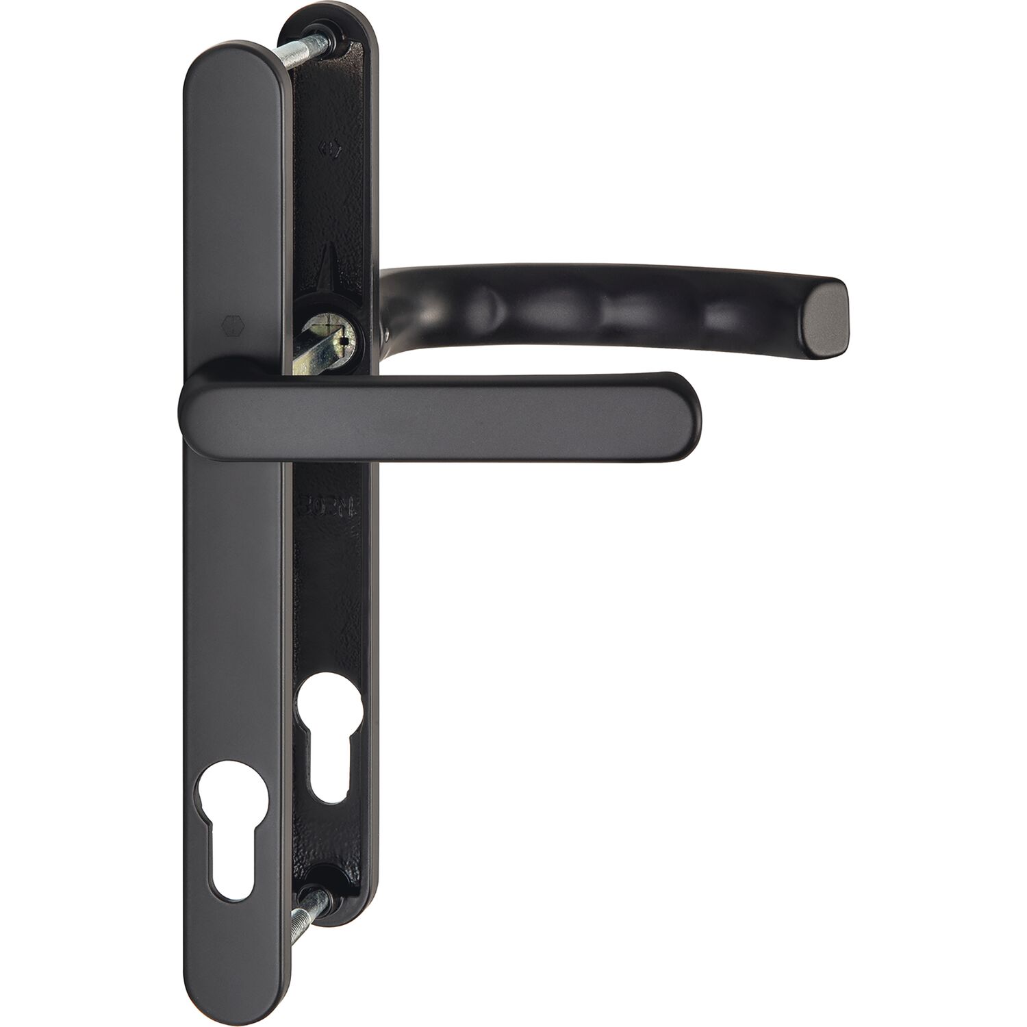 Hoppe Drückergarnitur LIÈGE - Schmalschild 24 mm, Griff flach,67 - 72,schwarz matt