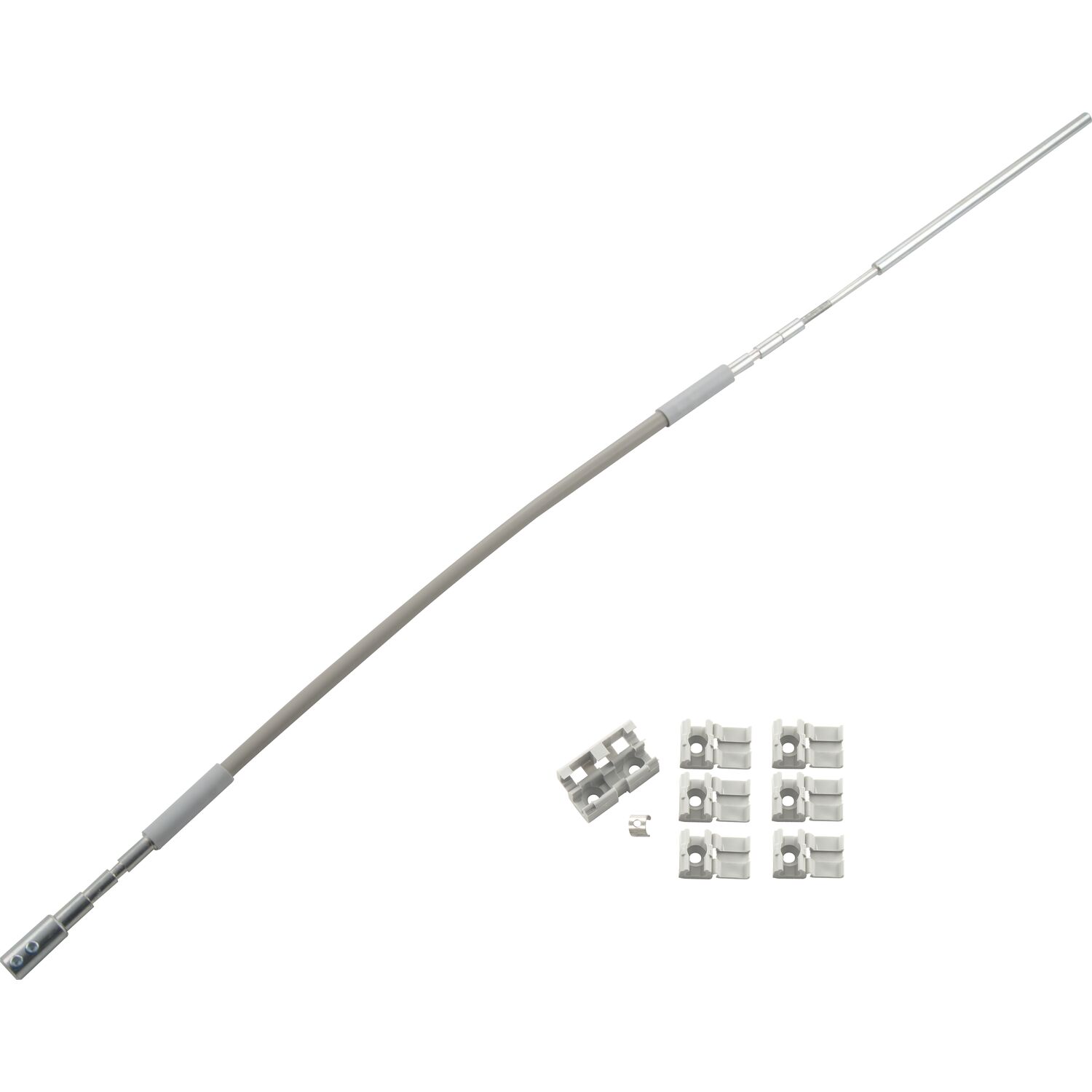 HAUTAU FL190 Flexibles Gestänge mit Zubehör Rund/Flachbogen L=1000 mm grau
