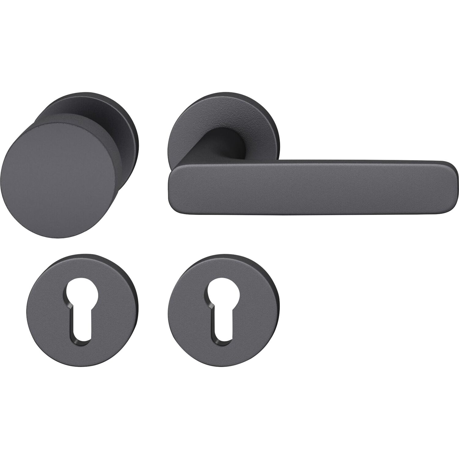 FSB Wechselgarnitur 12 1289 ASL auf Rosette PZ, Knopf fest, schwarz matt