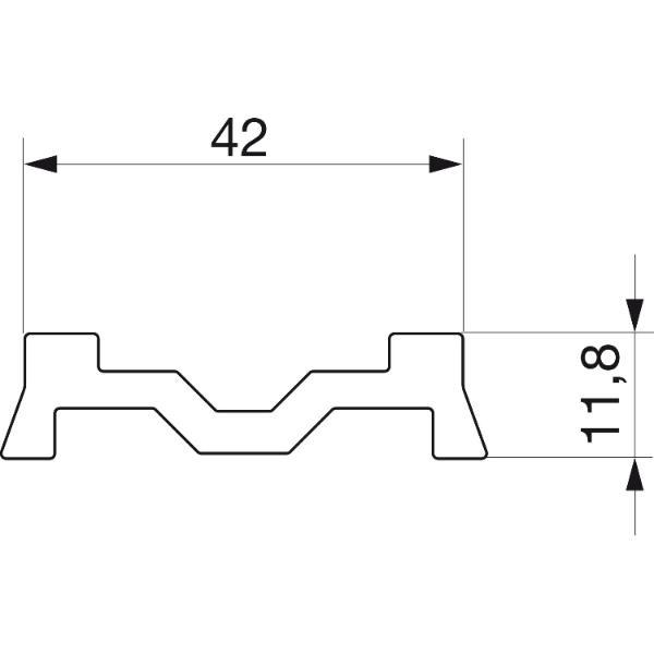 Maco #454827 Fiber-Therm Aufsatzschiene für Fixflügel L=2500 B=42 mm GFK silber (454827)