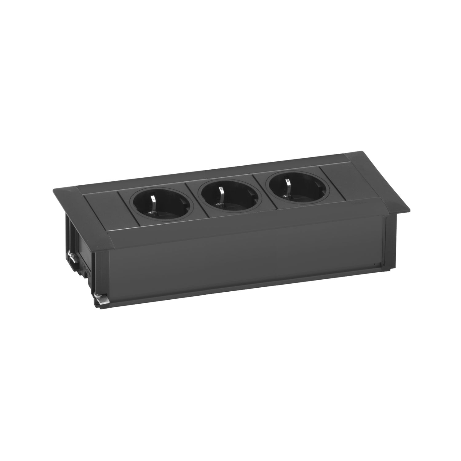 EVOline Frame-Dock Data Einbau Steckdosenleiste, 3xSchukosteckdose schwarz