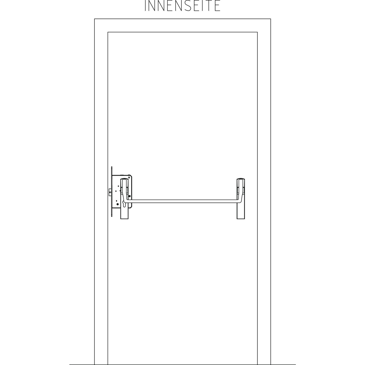 BKS Fluchttürschloss-Set 1 flg. Funktion B/EN 1125, links, DM 65, Edelstahl