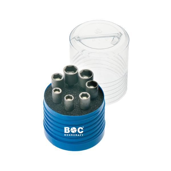 Bohrcraft Steckschlüssel-Satz m. Magnet 1/4"sechskant f. Außensechskant 7-tlg.