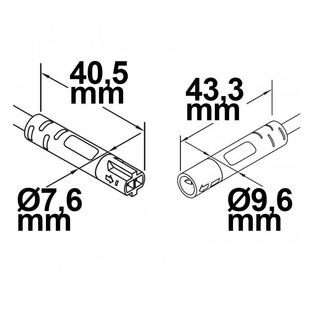 ISOLED Mini-Plug Verlängerung male-female 3m 2x0,75 IP54 weiß-grün max. 48V/6A
