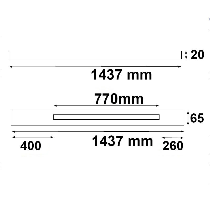 ISOLED FastFix LED Linearsystem S 1.5m Balken mit 70cm 3PH Stromschiene