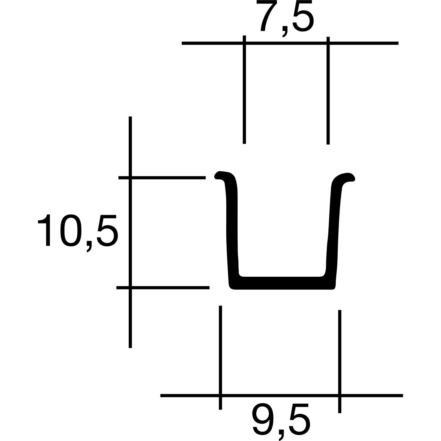 ninka Standard Führungsprofil zum Einlassen, Länge 2500 mm, Kunststoff hellbraun