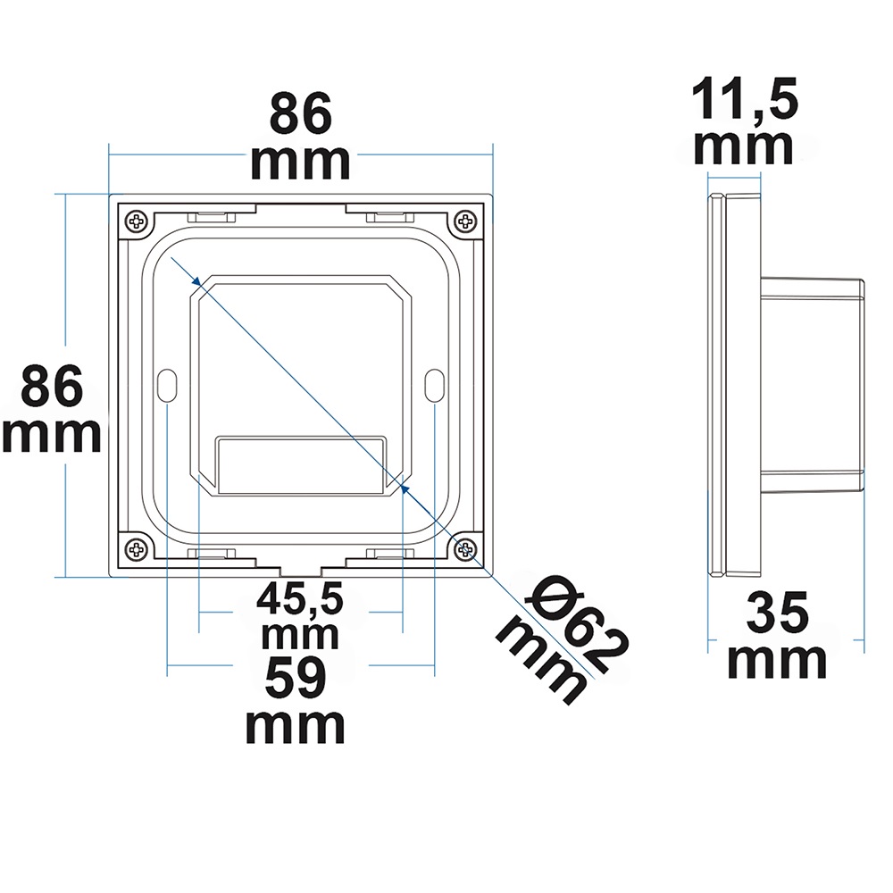 ISOLED Sys-Pro 1 Zone Touch/Funk-Dimmer 230V weiß 360VA Phasenan-/Abschnitt wählbar