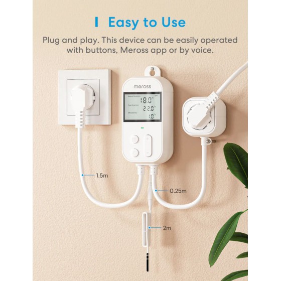 Meross Temperatursteuerung mit Steckdose HomeKit