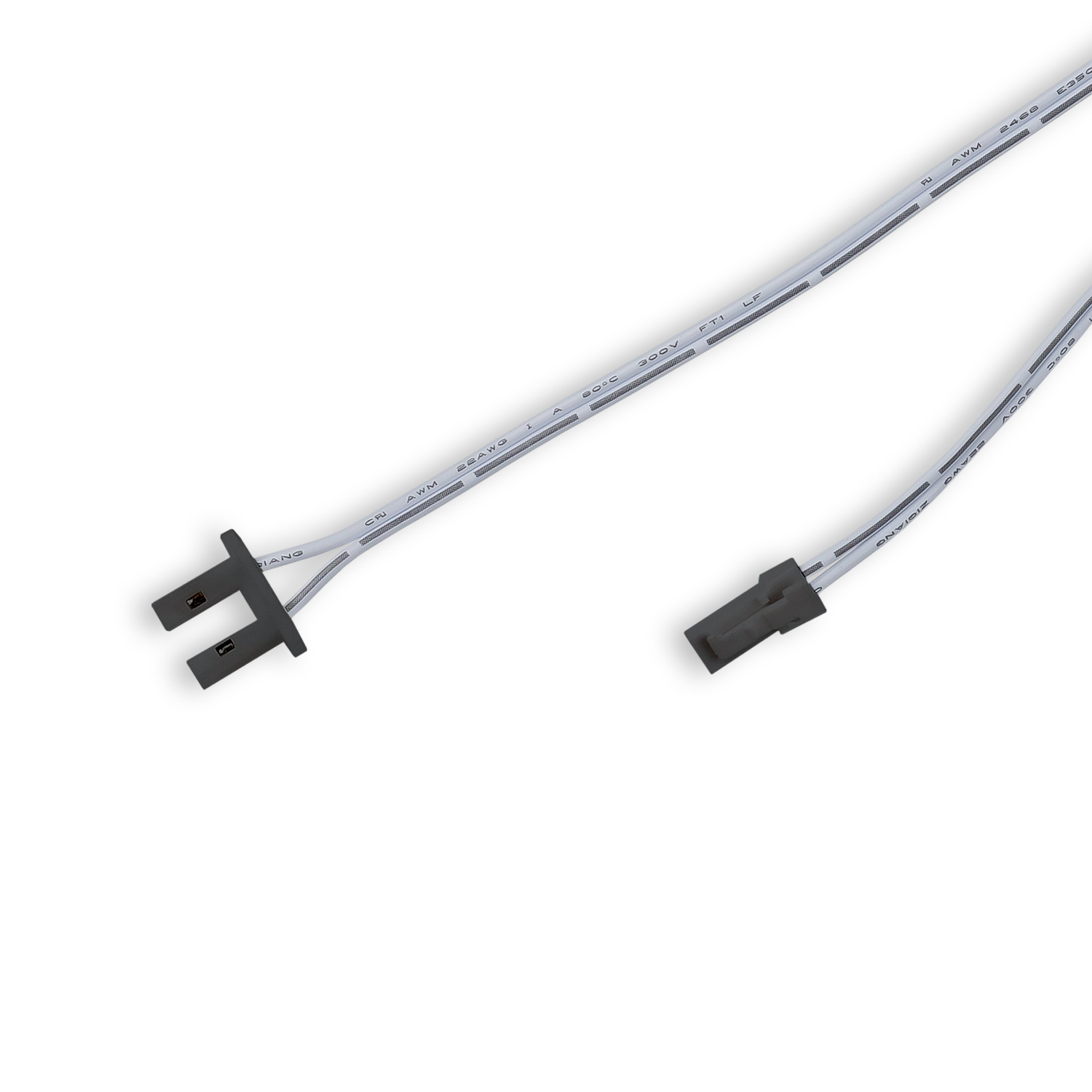 ISOLED Endkappe schwarz für Surf12 Flat mit Einspeiser für FC-Flexband 50cm Kabel+MiniAmp-Stecker ma