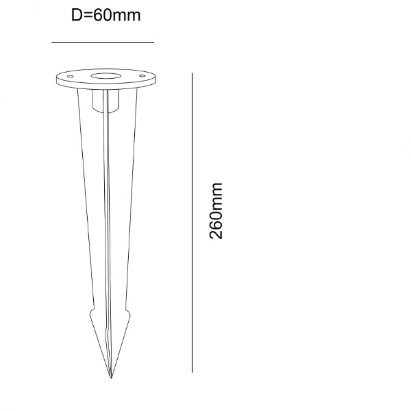 ISOLED Erdspiess für Wegeleuchte Poller 2