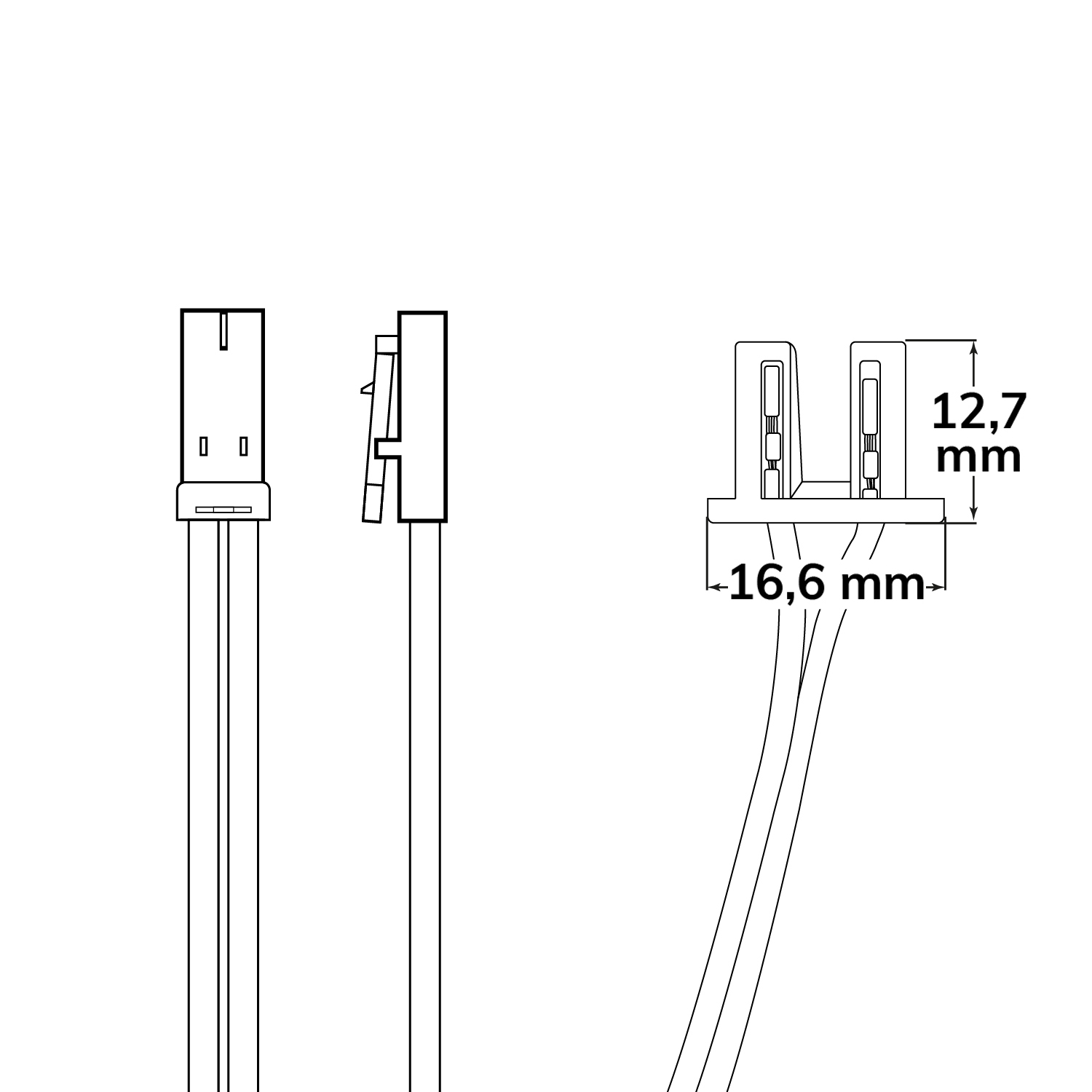 ISOLED Endkappe weiß für Surf12 Flat mit Einspeiser für FC-Flexband 50cm Kabel + MiniAmp-Stecker max