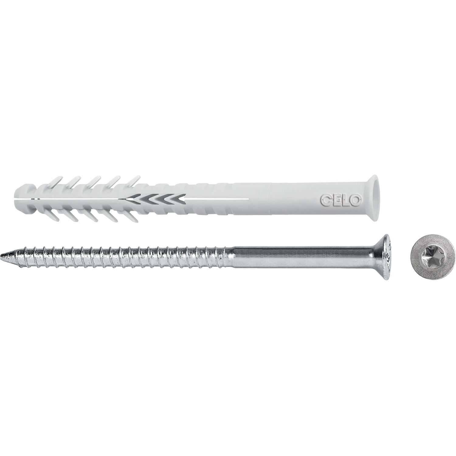 CELO Hohlblockrahmendübel HBR 10x160 TX mit Senkholzschraube Torx - Nylon/Stahl (50 Stück)