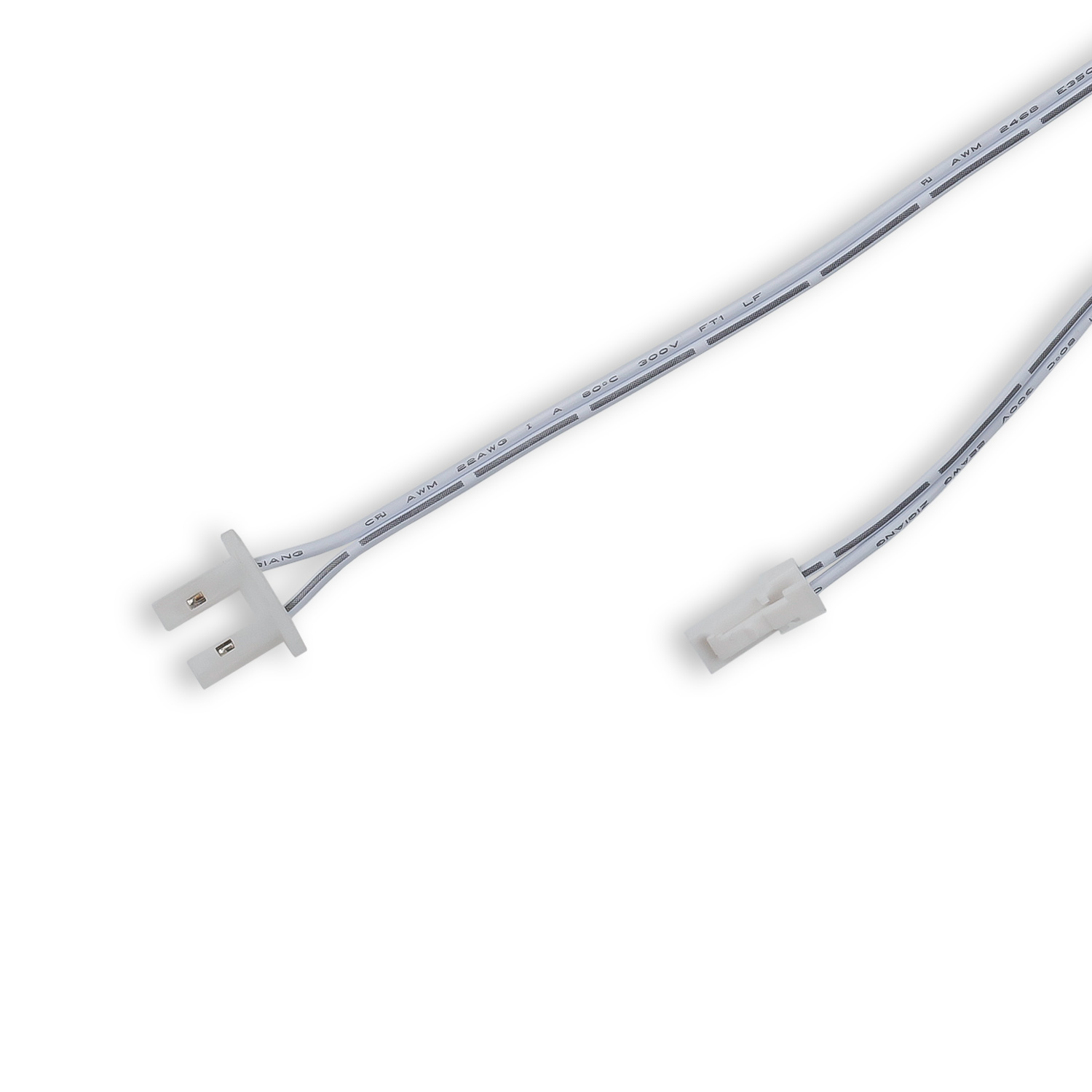 ISOLED Endkappe weiß für Surf12 Flat mit Einspeiser für FC-Flexband 50cm Kabel + MiniAmp-Stecker max