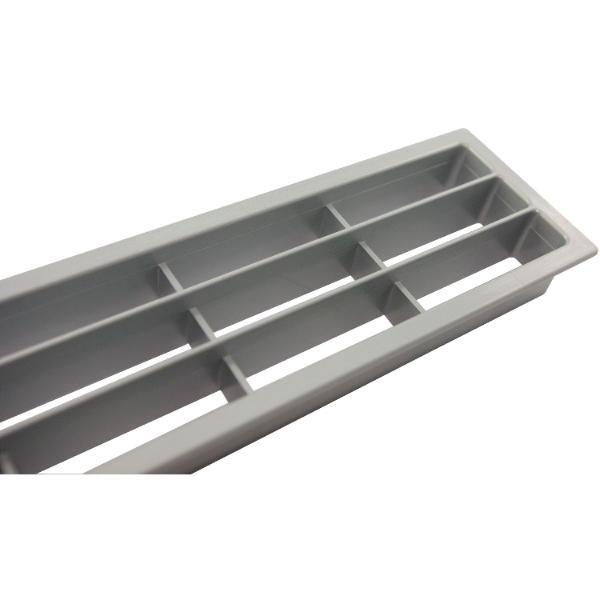 ninka Lüftungsgitter 458 x 65 mm Kunststoff Silber