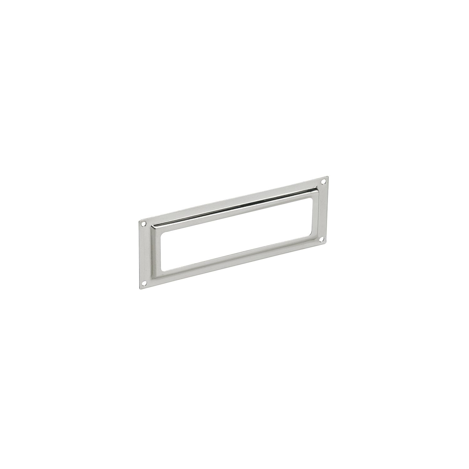 Etikettrahmen Breite 100 mm, Höhe 39 mm, Stahl vernickelt