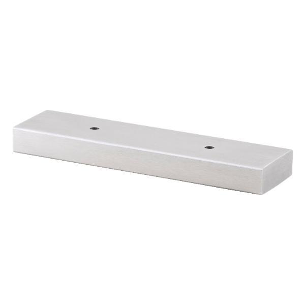 Dekorfuß Breite 40 mm, Länge 100 mm, Edelstahl/Kanten gebürstet