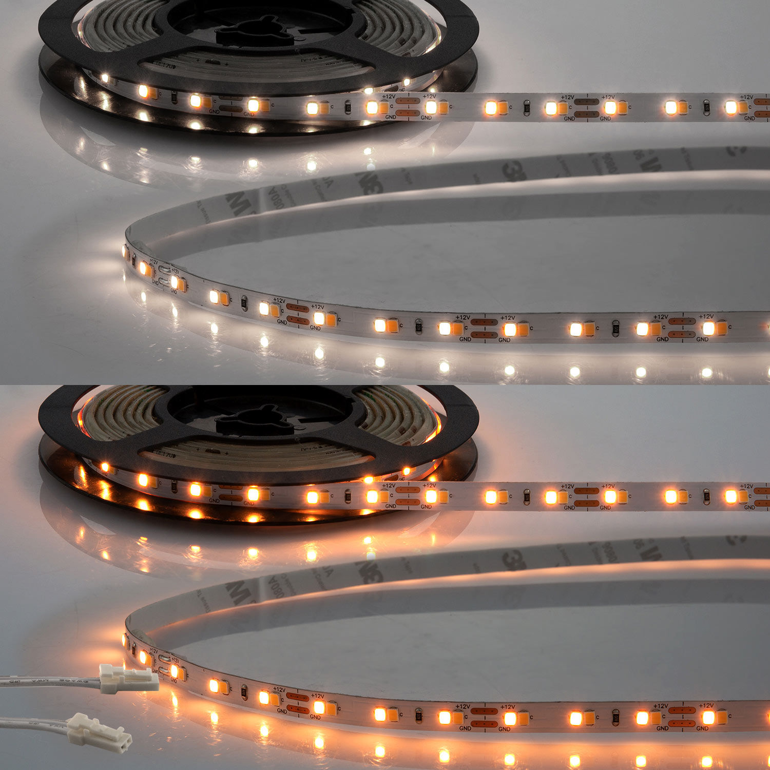 ISOLED LED CRI919/940 MiniAMP CCT Flexband 12V DC 8W IP20 250cm 2 polig Kabel mit Stecker 126 LED/m