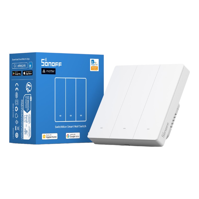 Sonoff SwitchMan Smart Wandschalter M5 86 Matter 3fach weiß